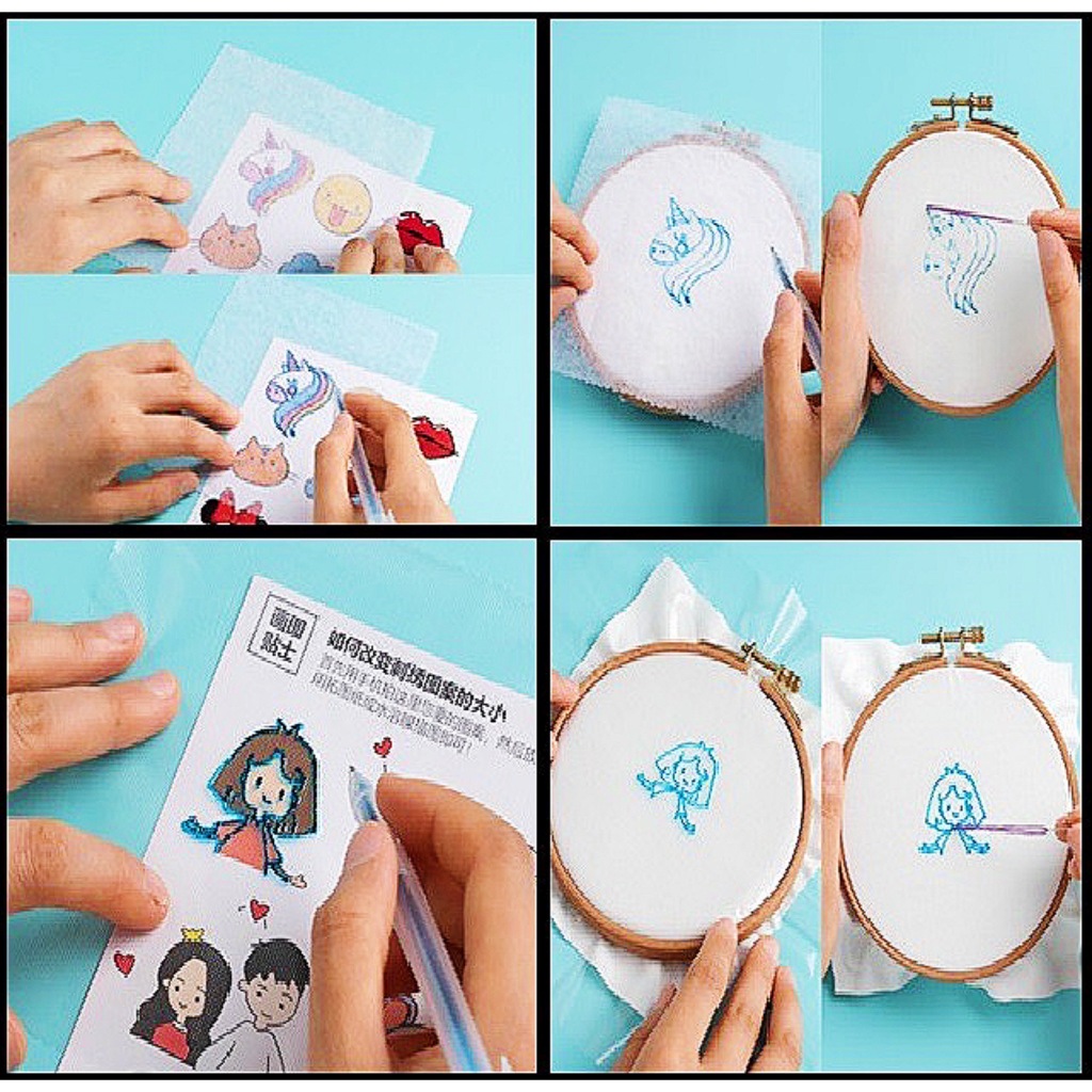 กระดาษลอกลาย และ กระดาษลอกลายแบบละลายน้ำได้ 1 ชุดมี 5 แผ่น แถมฟรี‼️รีฟิลปากกาเขียนผ้า - รูปที่ 4