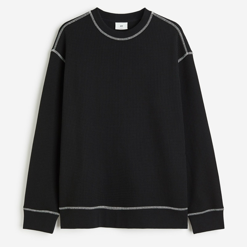 เสื้อสเวตเตอร์ Oversized ของแท้ 100% ผ้า Waffle นุ่มมากก ใส่ไม่ร้อน สินค้าพร้อมส่ง
