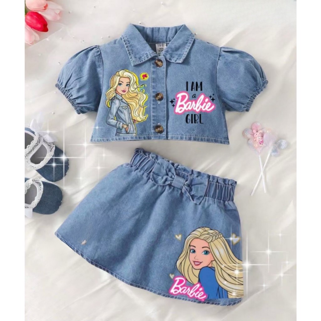 พร้อมส่ง ผ93 4363 ชุดยีนบาร์บี้