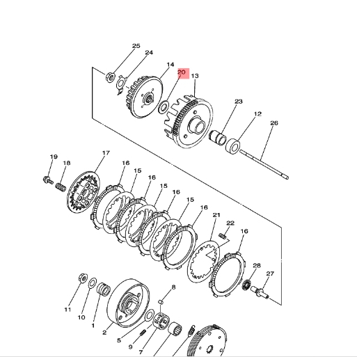 90201178J5 แหวนรอง ชามคลัทช์ Fresh Spark X Nano T-110 T-105 X-1 แท้ YAMAHA 90201-178J5