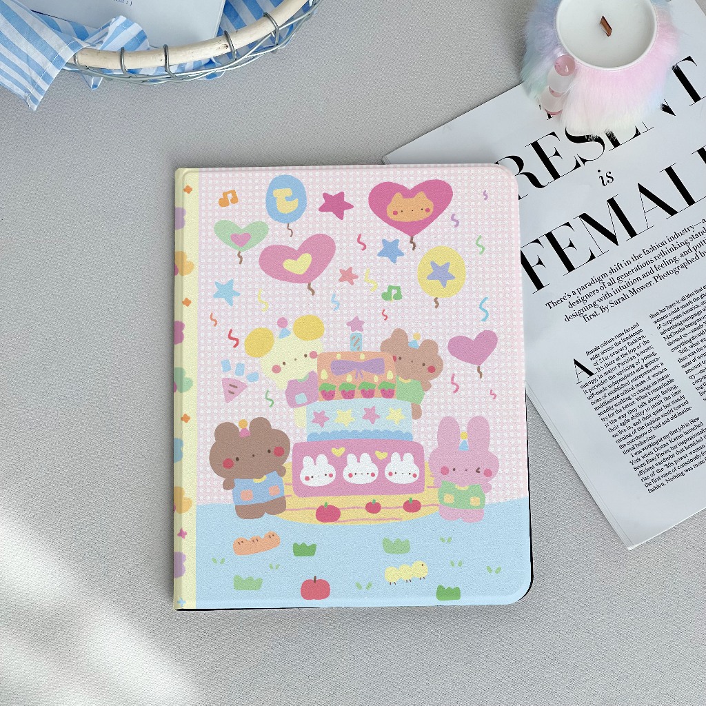 💥พร้อมส่ง💥เคส iPad Gen11 Air6 Gen9 Air7 13 ที่ใส่ปากกา วันเกิดกระต่าย เคสไอแพด Air7 Pro11 2024 MINI7 - รูปที่ 4