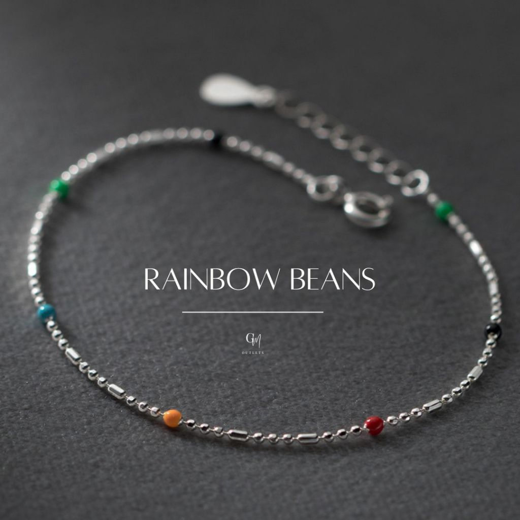 OUTLETS ล้างสต็อกจากโรงงานตรง✨สร้อยข้อมือ Rainbow Beans Bracelet สร้อยข้อมือหลากสี สร้อยข้อมือแฟชั่น