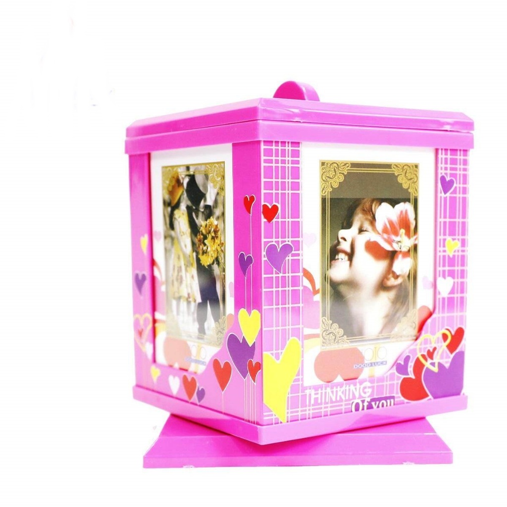 ALL U CAN BUY กล่องใส่ของจุกจิกมีฝาปิด แบบตั้งโต๊ะ  สามารถใส่รูปได้4ช่อง