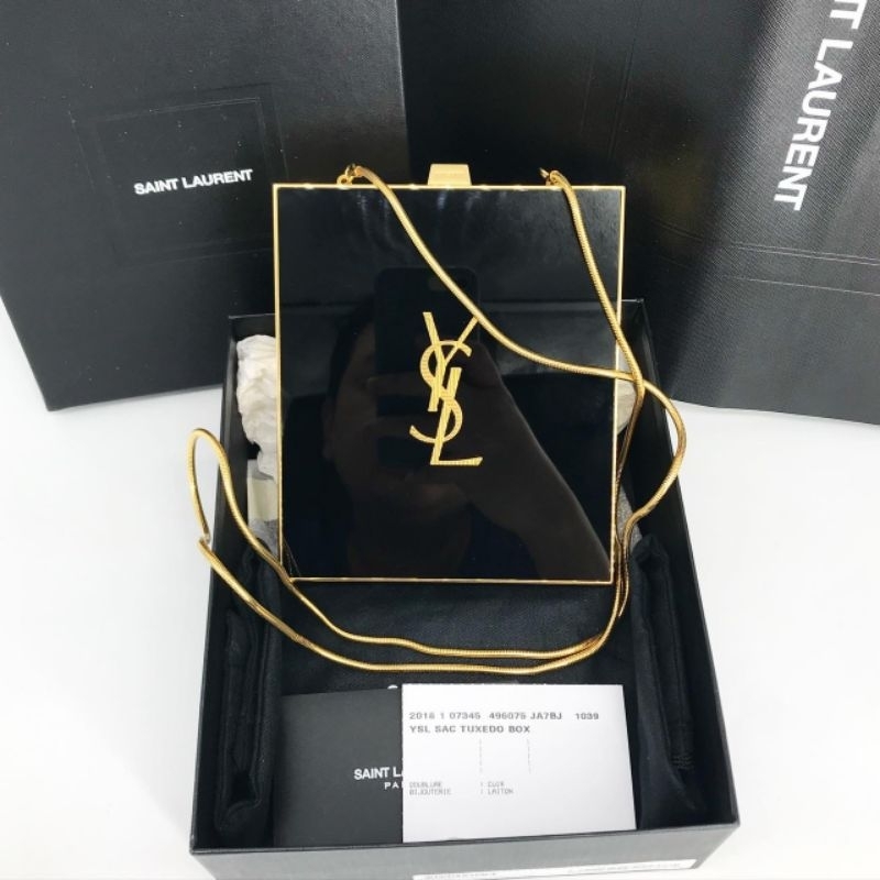 👜YSL กระเป๋าสะพาย สุดหรูคร้าแม่ 💥(Like New!) YSL Tuxedo box clutch กาดปี18 ✨สวยจึ้งไปเลย มีแค่ 1ใบ ✅
