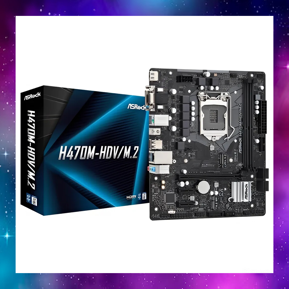 MAINBOARD (เมนบอร์ด) 1200 ASROCK H470M-HDV/M.2 GEN10-11 ใช้งานปกติ