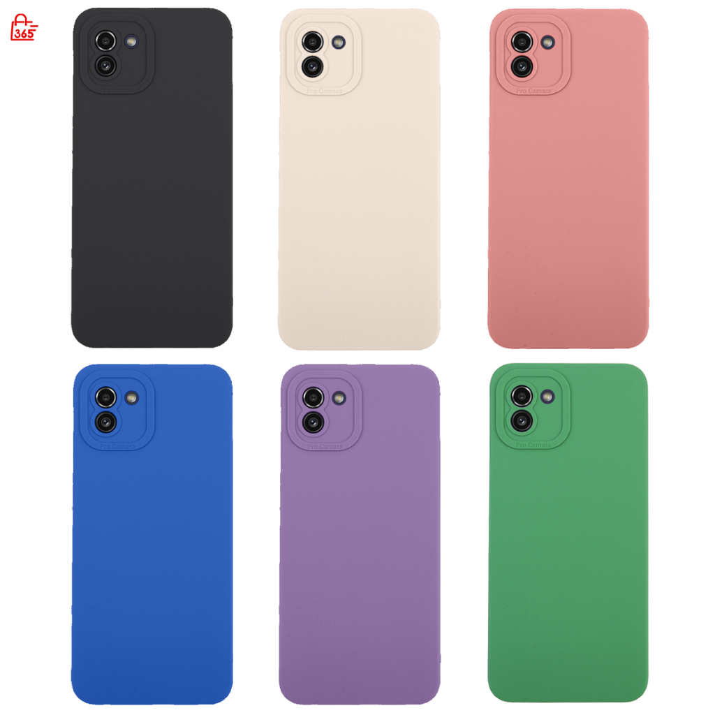เคส สำหรับ Samsung Galaxy A03 เคสซิลิโคนนิ่ม กันกล้อง TPU สีพื้น