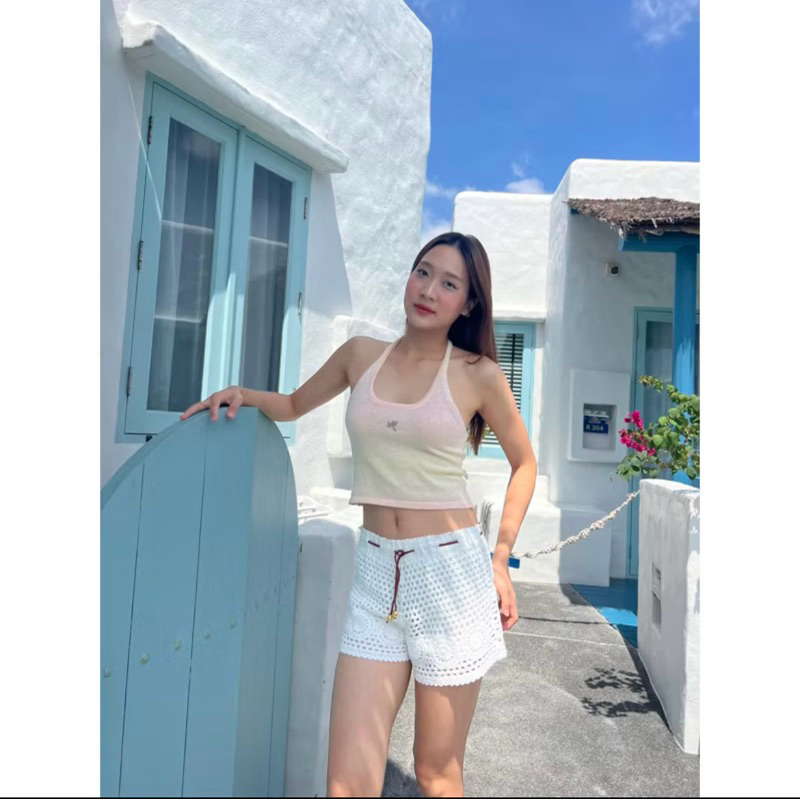 ของใหม่🩵Midnight lullabyy Florenz Halter top เสื้อคล้องคอไหมพรม