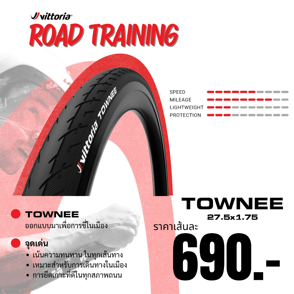 VITTORIA TOWNEE ยางจักรยาน ล้อ 16, 20, 26 และ 27.5 นิ้ว - BMX & เสือภูเขาทางเรียบ (1 เส้น)