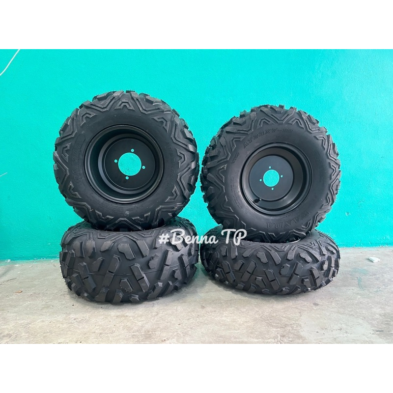 23x7-10/22x10-10.ยาง+กระทะ4รู110 ขอบ10.ยางพร้อมกระทะขอบ10นิ้วลายA (ราคาต่อ1 ล้อ)