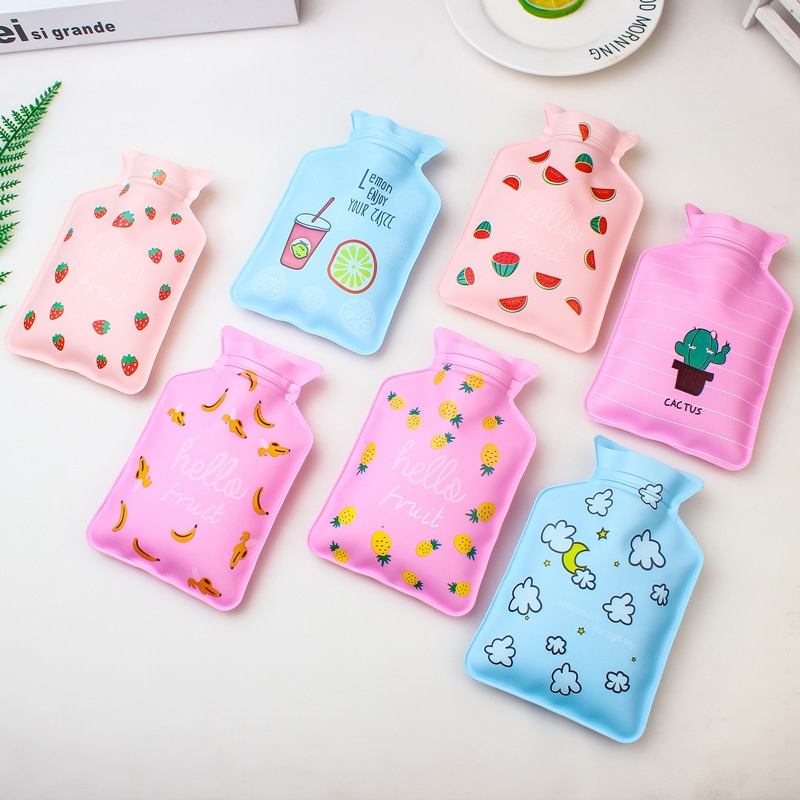 ถูกที่สุด!! ถุงน้ำร้อน กระเป๋าน้ำร้อน PVC ลายน่ารัก แบบพกพา ใบเล็กกะทัดรัด