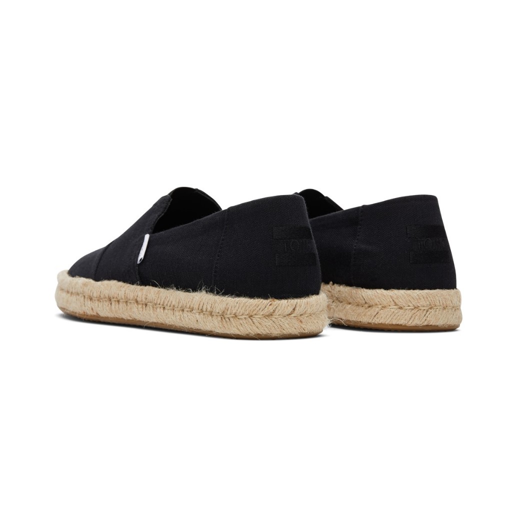 TOMS รองเท้าลำลองผู้ชาย สลิปออน รุ่น Alpargata Rope 2.0 Black Recycled Cotton Slubby (CE) รองเท้าลิขสิทธิ์แท้