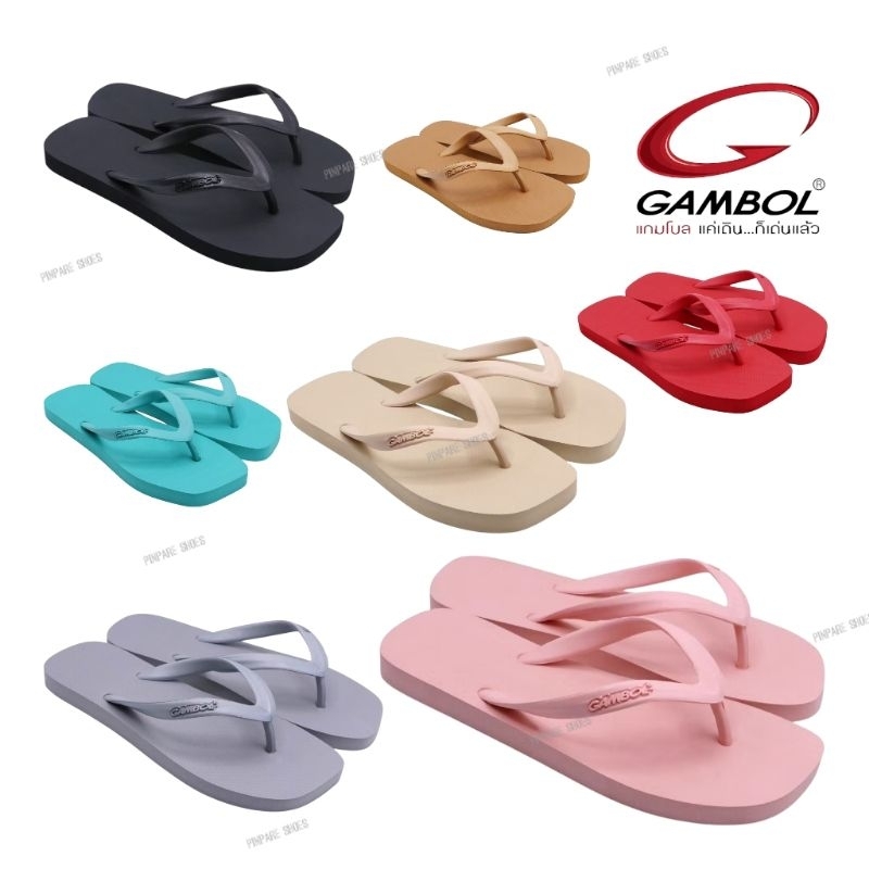 ใหม่!!GAMBOL แกมโบล รองเท้าแตะหูคีบฟองน้ำผู้หญิง GW71093