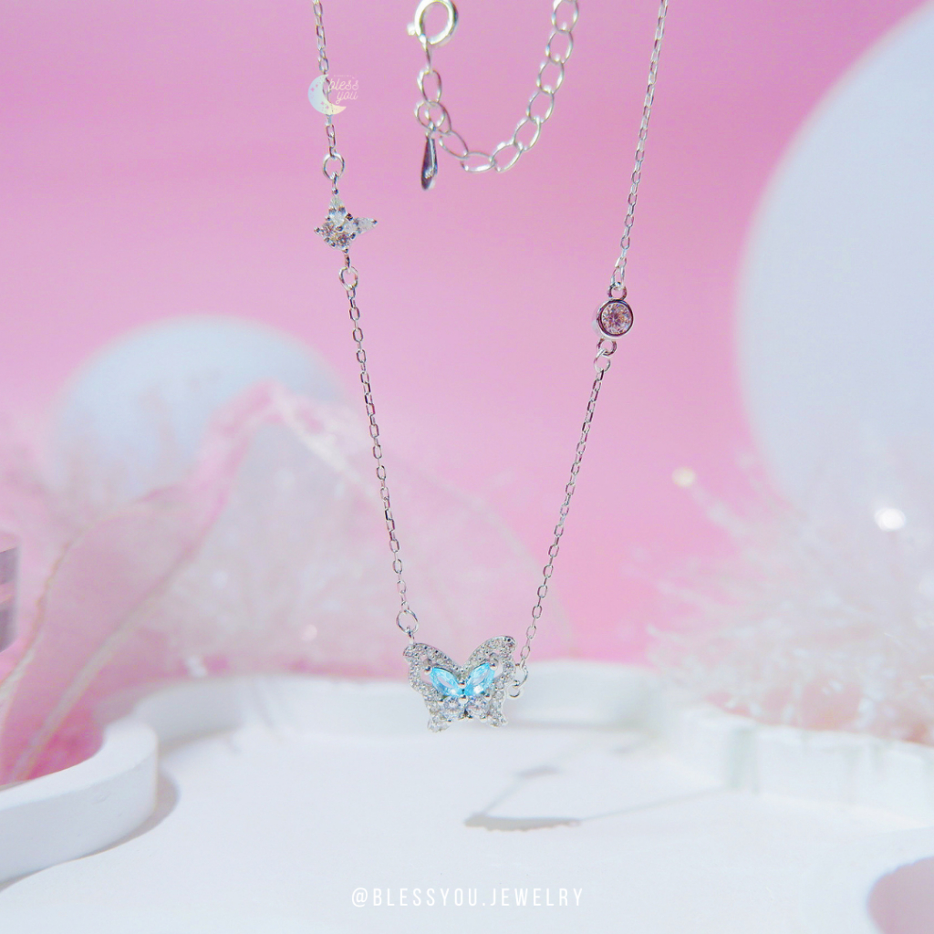 BYJ l สร้อยคอ ผีเสื้อกามเทพ New 2025 เสริมรัก เติมเสน่ห์ ใครๆ ก็รัก ใครๆ ก็เอ็นดู การันตีเงินแท้ 92.5% รหัสBN03