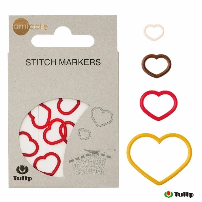 Tulip Stitch Markers ห่วงสัญลักษณ์ รูปหัวใจ สำหรับคั่นลาย (7ชิ้น/แพ็ค) Made in J
