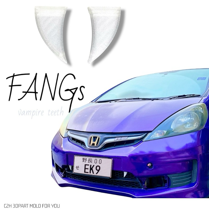 เขี้ยว สำหรับตกแต่งยานพาหนะ ฟันหน้ารถ อุปกรณ์ตกแต่งรถยนต์ (S/M/L) FANGS by Choo2hands