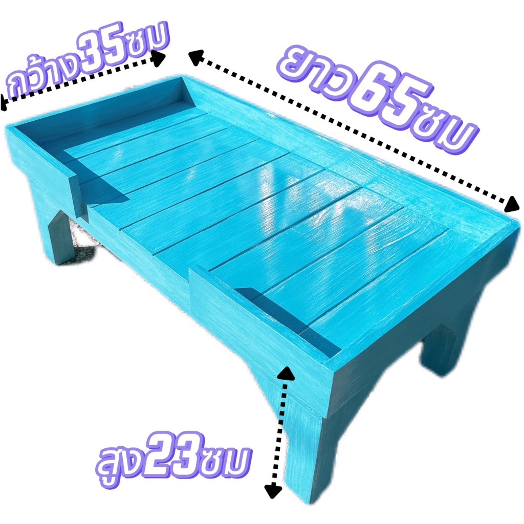 โต๊ะไม้สักเล็กวางเตามินิมอลชั้นเดียวทำจากไม้จริงวางพระ ขนาด 35x65x20 ซม. โต๊ะเล็กชั้นเดียวทรงยาว