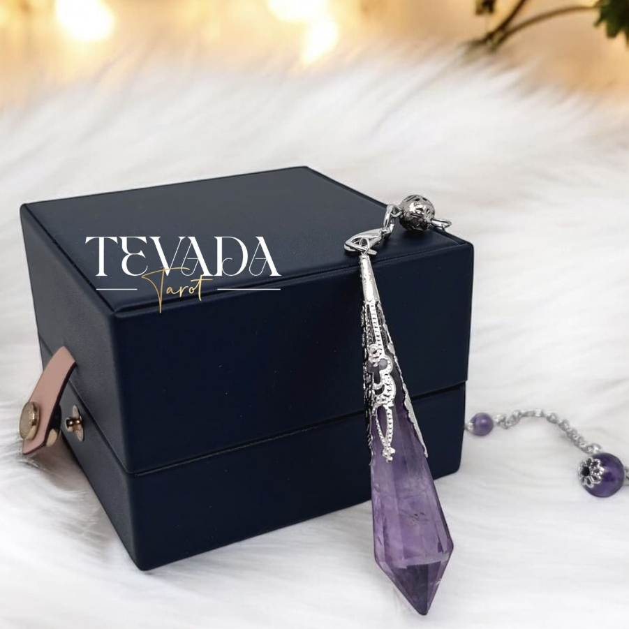 Amethyst Pendulum เพนดูลัม หินอเมทิสต์ หินคริสตัล สีม่วง หินมงคล ลูกดิ่ง ลูกตุ้ม สำหรับฝึกพลังจิต