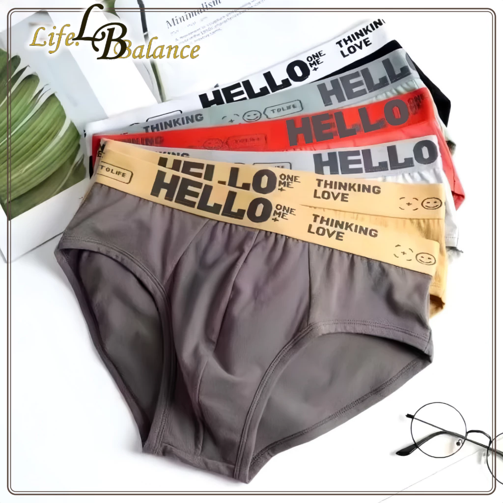 #243 Hello กางเกงในตัววี คุณภาพสูงกว่าท้องตลาด V-Shape ทนทาน เนื้อผ้านิ่ม รูปแบบที่ดี สวมใส่สบาย กางเกงในผู้ชาย
