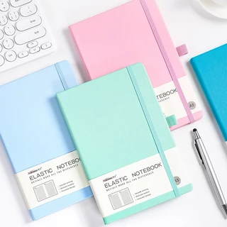 สมุดโน้ตจดบันทึก ไม่มีลาย สีพื้น ขนาด A5 จำนวน 100 แผ่น / 80 GSM