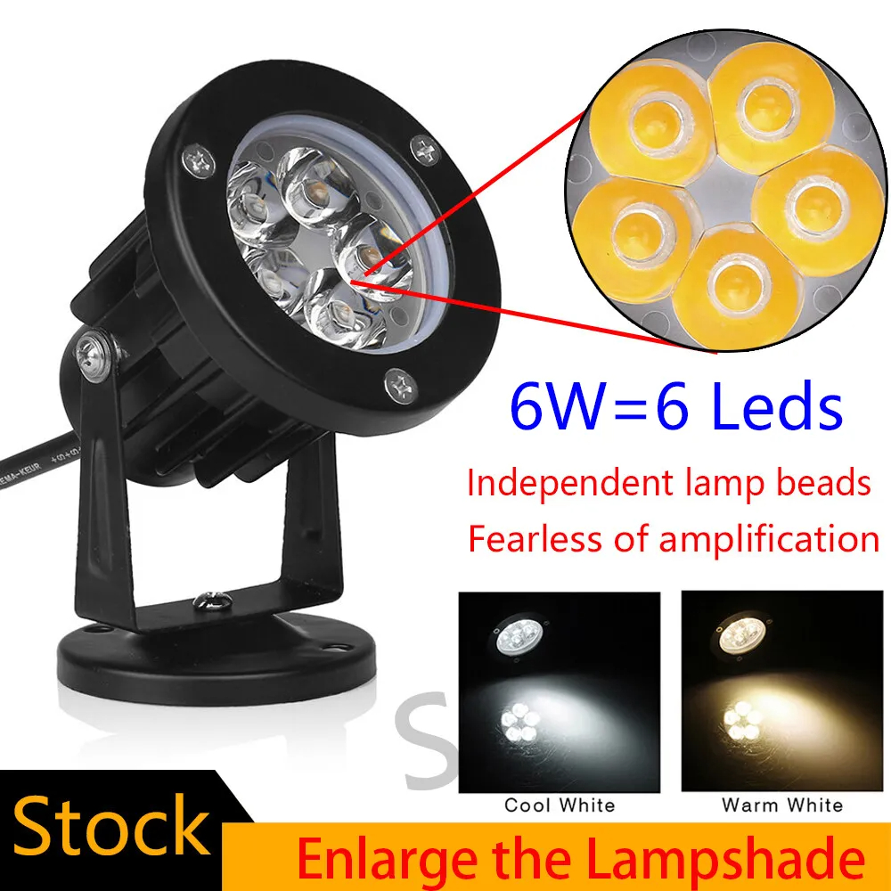 6W LED Garden Lawn Lamp 220V/12V Outdoor LED Spike Light Path Landscape Waterproof Spot Bulbs Yard Patio Flood Light