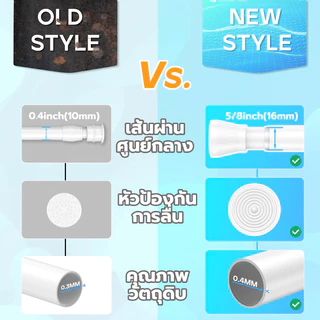 ราวผ้าม่าน ราวม่าน ราวม่านไม่ต้องเจาะ คลิปยึดราวม่าน ราวม่านอาบน้ำ Tension Rod Curtain Shower Adjustable Rod Spring