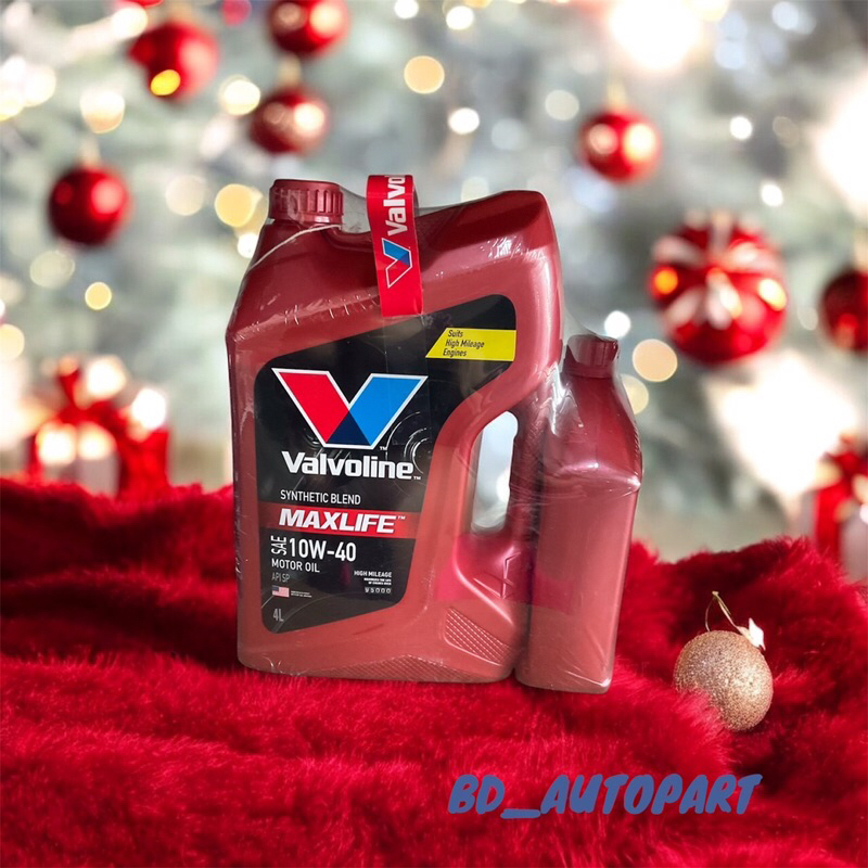 น้ำมันเครื่องเบนซินกึ่งสังเคราะห์ VALVOLINE MAX LIFE (10W40) 4Lแถม1L