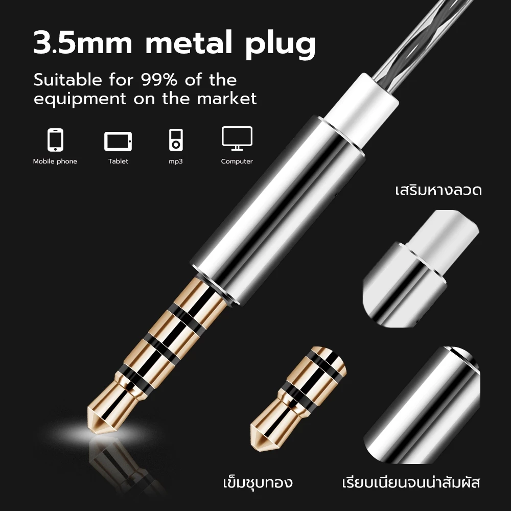 หูฟัง SGT Earphones Wired  หูฟังมีไมค์ เบสหนัก 3.5mm. รองรับ Android สามารถใช้งานร่วมกับสมาร์ทโฟน ของแท้100% thumbnail 9