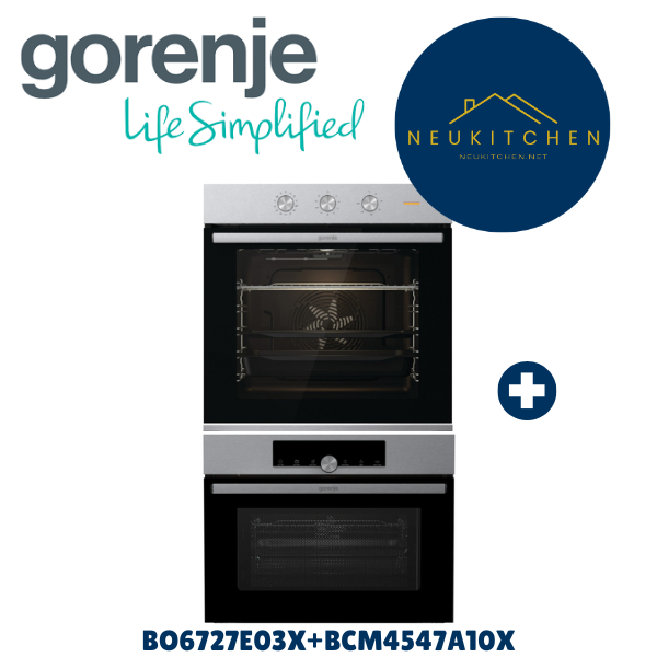 Gorenje ชุดเซ็ต เตาอบ 77ลิตร BO6727E03X  เตาไมโครเวฟ BCM4547A10X
