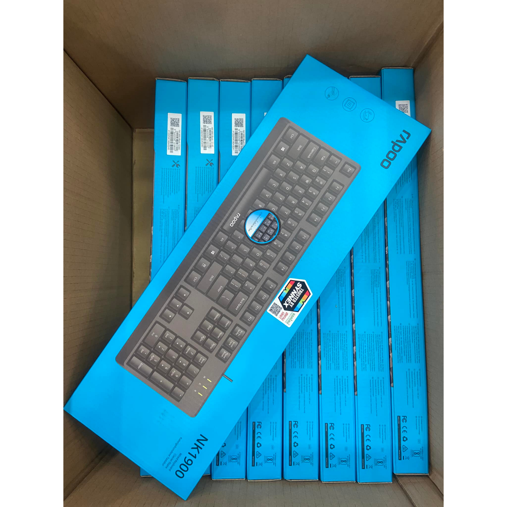 ส่งจากไทย Rapoo รุ่น NK1900 USB Keyboard คีย์บอร์ดทำงาน คีย์บอร์ด NK-1900 ราปู