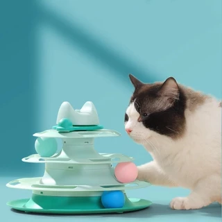 ของเล่นแมว Self-Happy บรรเทาความเบื่อหน่าย Teasing Cat Stick สัตว์เลี้ยงแมว Turntable Ball เมาส์ Handy เครื่องมือลูกแมวล