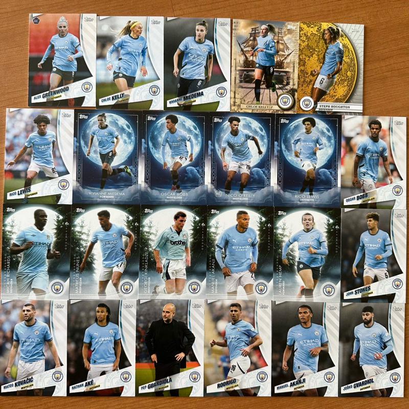 การ์ดสะสมฟุตบอล ใบหนา ทีมแมนซิตี กล่อง Topps Manchester City Team Set ลิขสิทธิ์แท้