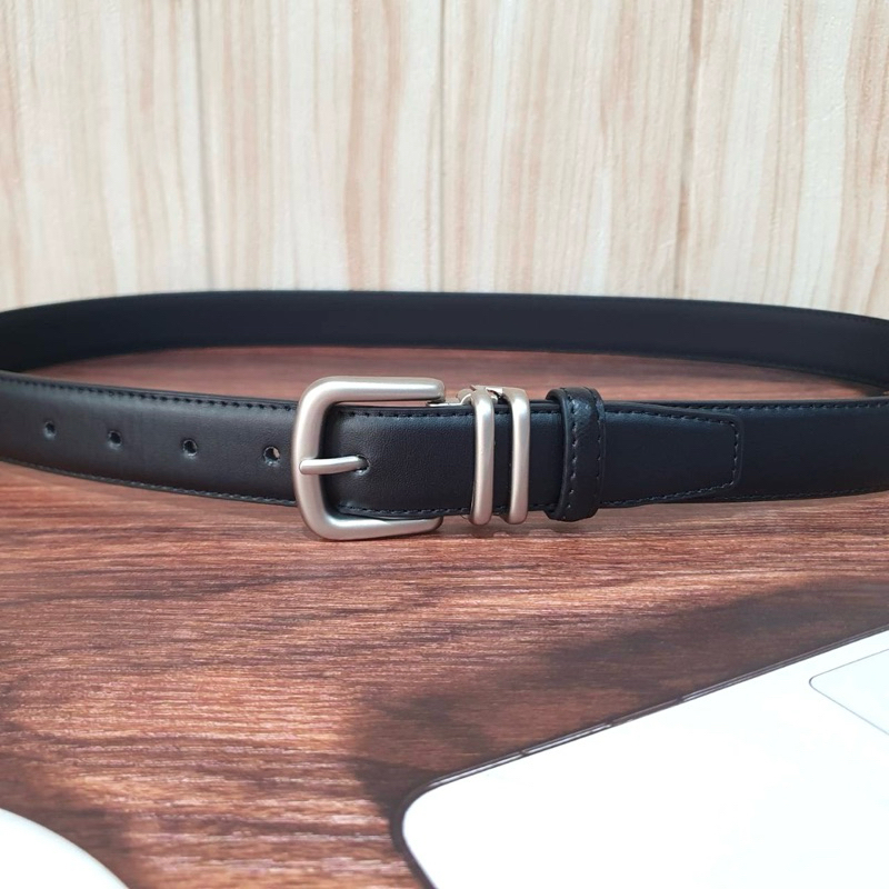 หัวสีเงินด้าน Old money 1.2 แบบผู้ดีเรียบหรูดูแพง เข็มขัดชายหญิงสีดำน้ำตาล matte gold buckle belt