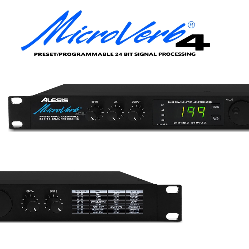 ALesis Microverb4 / Microverb4 + โปรเซสเซอร์เอฟเฟกต์ดิจิตอล DSP แบบ Dual Channel, โปรเซสเซอร์เอฟเฟกต์ดิจิตอล KTV Stage