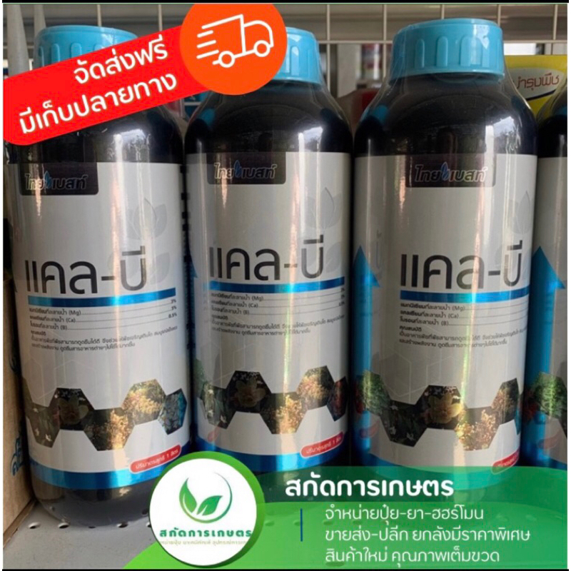 แคลบี ราคายกลัง 12 ขวด ไทยเบสท์ แคลเซียม5%แมกนีเซียม3%โบรอน0.5% ช่วยเสริมขั้วเหนียว ป้องกันผลแตก ช่วยผสมเกสร ขยายผลใหญ่