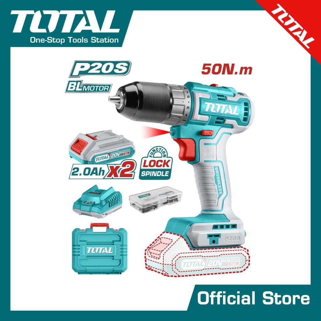 TOTAL สว่านแบตเตอรี่ไร้สาย20V. #TDLI20508