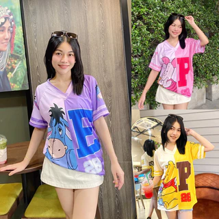 ( N53 ) เสื้อspor ลายการ์ตูน ทูโทน L-3xl ผ้าไมโคร ใส่ได้ทุกเพศ