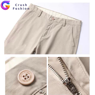 Crush กางเกงขายาวชิโน่ ผ้ายืด ทรงกระบอก กางเกงขาเต่อ ผ้านิ่ม ทรงกระบอกเล็ก สไตล์เกาหลี ผ้าดีพิเศษ ไม่ต้องรีด มีจีบหน้า