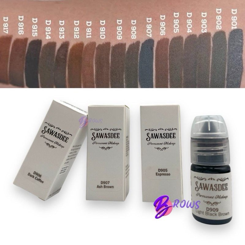 สีสวัสดี สีSawasdee สีสักคิ้ว สีติดดี 12ml.