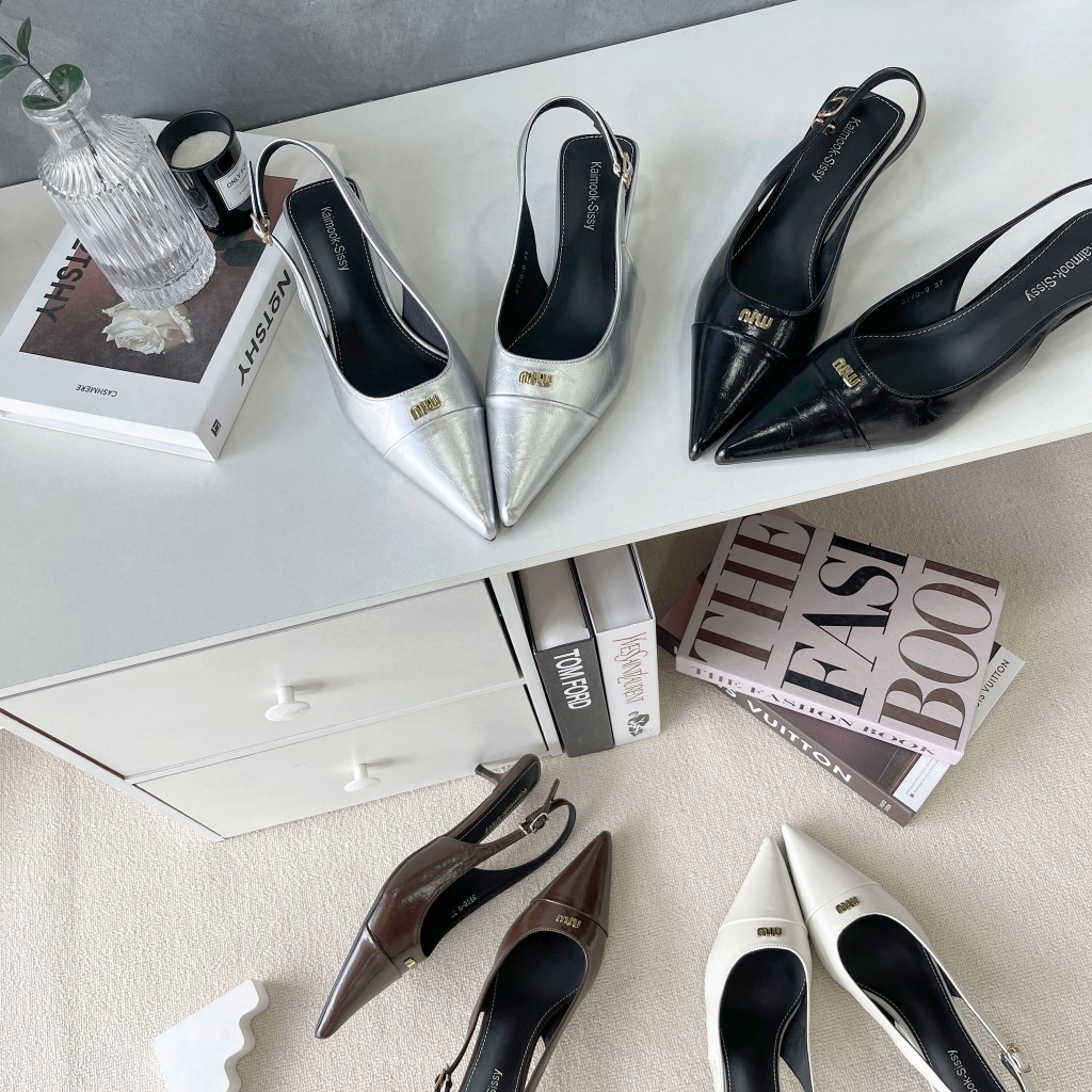 รองเท้ารัดส้น  หัวแหลมHigh Heels ส้นสูง 1นิ้ว รองเท้าKaimook sissy 3770-9