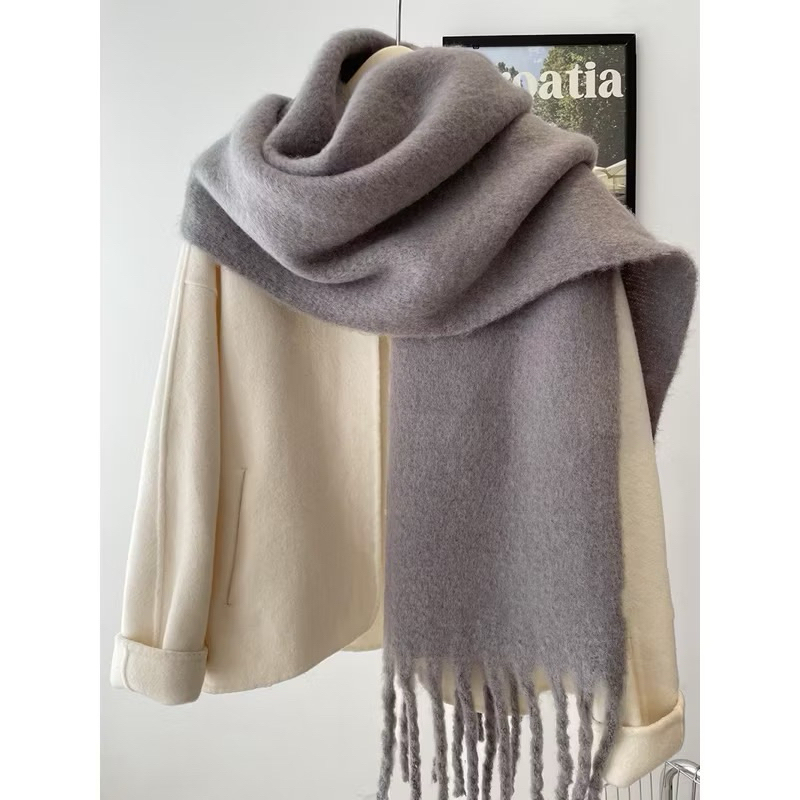 [พร้อมส่ง🧣] ผ้าพันคอ ผ้าคลุมไหล่ ผืนใหญ่ ลายสก๊อตกำลังฮิต ให้ความอบอุ่น สไตล์เกาหลีญี่ปุ่น - รูปที่ 4