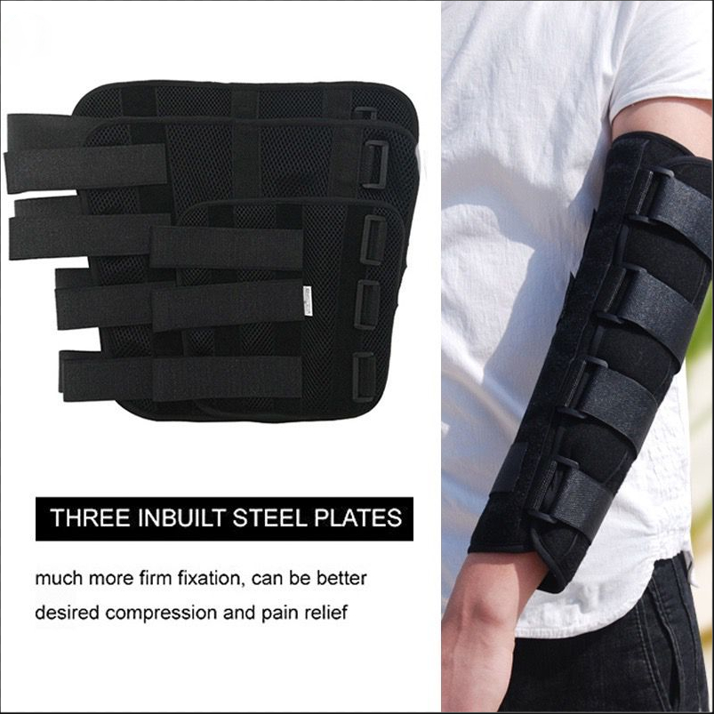 อุปกรณ์ดามแขน พยุงแขน ดามแขนตรงไม่งอศอก เฝือกอ่อนดามแขน ซัพพอร์ตพยุง Arm Splint Support 3 steel plates fixation firmer
