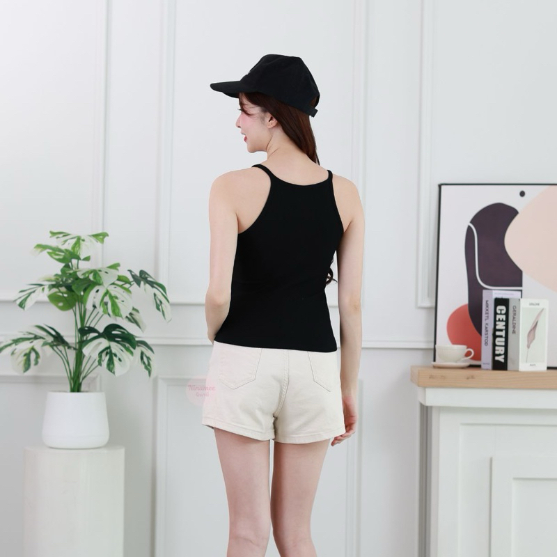 🍒Ninamee เสื้อกล้ามมีบราคอเว้า อก28-38 นิ้ว ผ้าร่องพรีเมียม ยืดหยุ่นใส่สบาย สาวอวบใส่ได้ ทรงสวย #NN12 รูปที่ 3