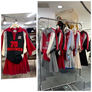 เซทคอปกโปโล แต่งลูกไม้ปักด้านหน้า ป้ายKkuu