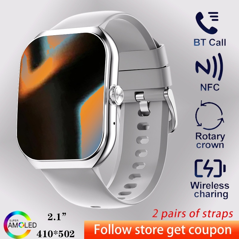 【Free Strap】OPP0 Smart Watch สัมผัสได้เต็มจอ IP67 ทนต่อน้ำ 2.01 นิ้ว120+โหมดสปอร์ต เครื่องวัดการนอน 