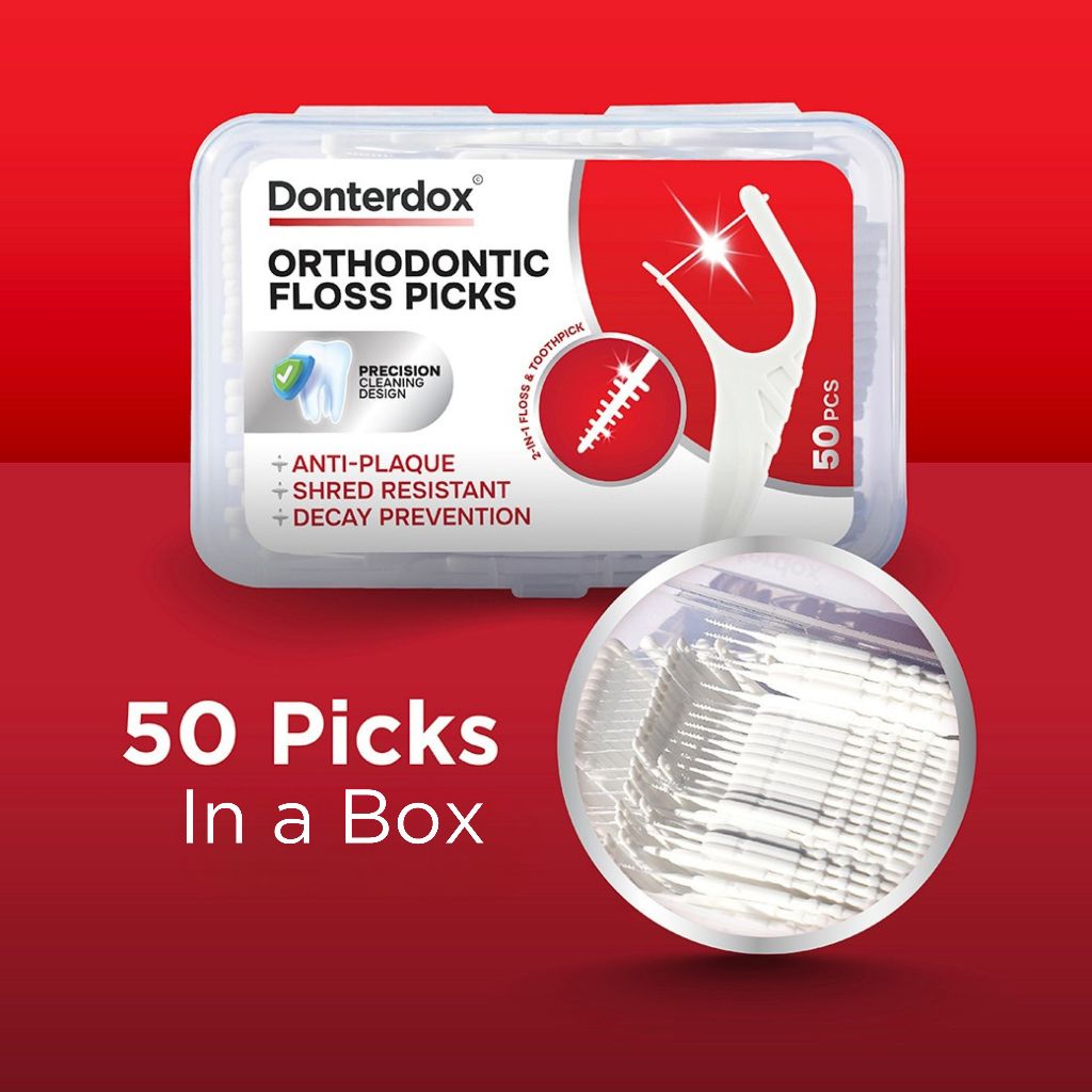 Donterdox – ไหมขัดฟันแบบด้ามพร้อมก้านขัดซอกฟัน (50 ชิ้น/กล่อง) ใช้ง่ายสำหรับทุกคนและใช้ได้กับผู้คนจัดฟัน Orthodontic - รูปที่ 3