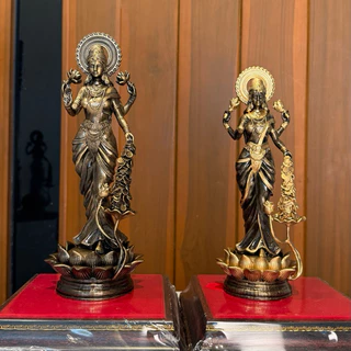ปรับขนาดใหม่❗️ 🕉️พระแม่ลักษมี เหล็กน้ำพี้ สูง 9 นิ้ว ประทานความสำเร็จ ความรัก การเงิน ฟรีฐานรอง
