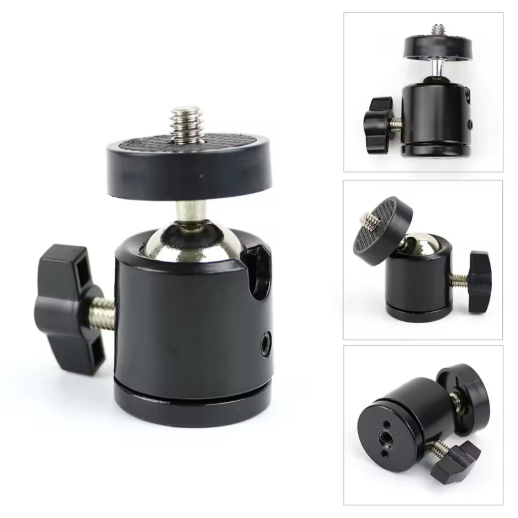 360 Degrees Metal Black Mini Ball Head หัวต่อกล้องหมุนได้ 360 องศา