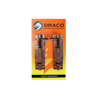 DRACO กลอนประตู หน้าต่าง กลอนเหล็กมีลาย NO. 290 ขนาด 4 นิ้ว และ 6 นิ้ว (รุ่นแผง) จำนวน 1 แผง (2ตัว) พร้อมสกรู