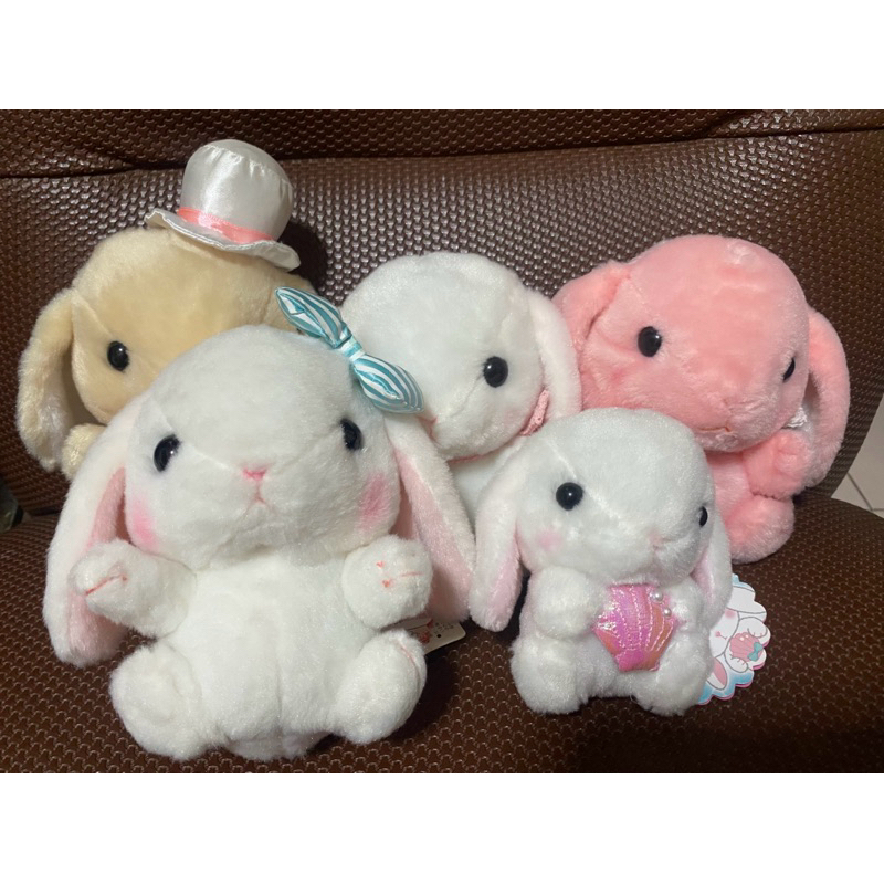 (ตุ๊กตามือ2ญี่ปุ่น) ตุ๊กตางาน amuse amufun yell sanrio กระต่ายอมูส ตุ๊กตางานTY ตาแก้ว