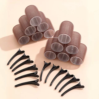 HR-022 โรลม้วนผม พร้อมกิ๊บหนีบ 4cm เซต 12 ชิ้น มีครบทุกสี | 4cm Hair Roller Set 12 pcs (พร้อมส่งในไทย)